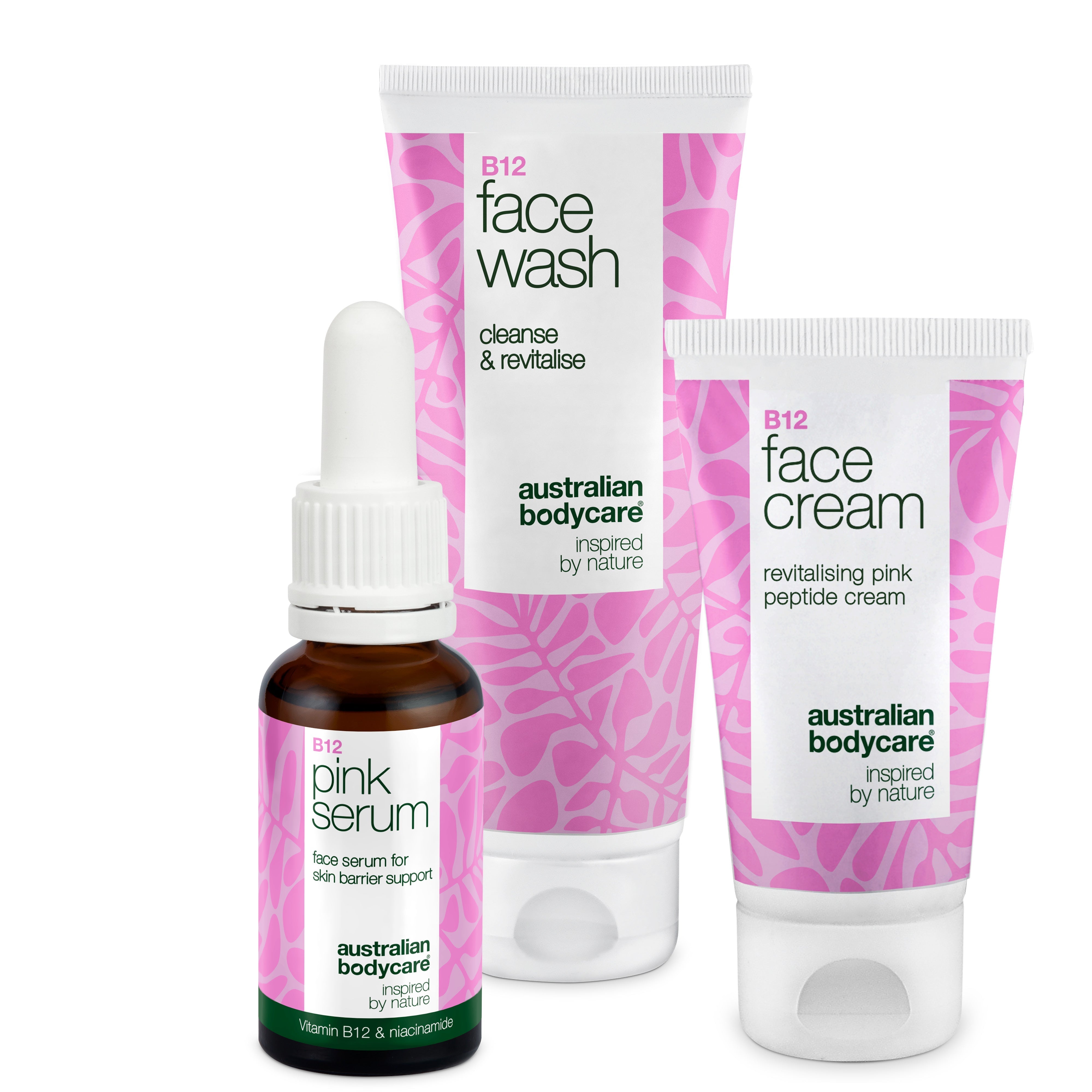 Hudplejesæt Med B12 Ansigtsrens Serum Ansigtscreme  Hudplejesæt Med B12 For Glat Sund Hud Indeholder Rens Serum Creme Til Daglig Fugt Pleje