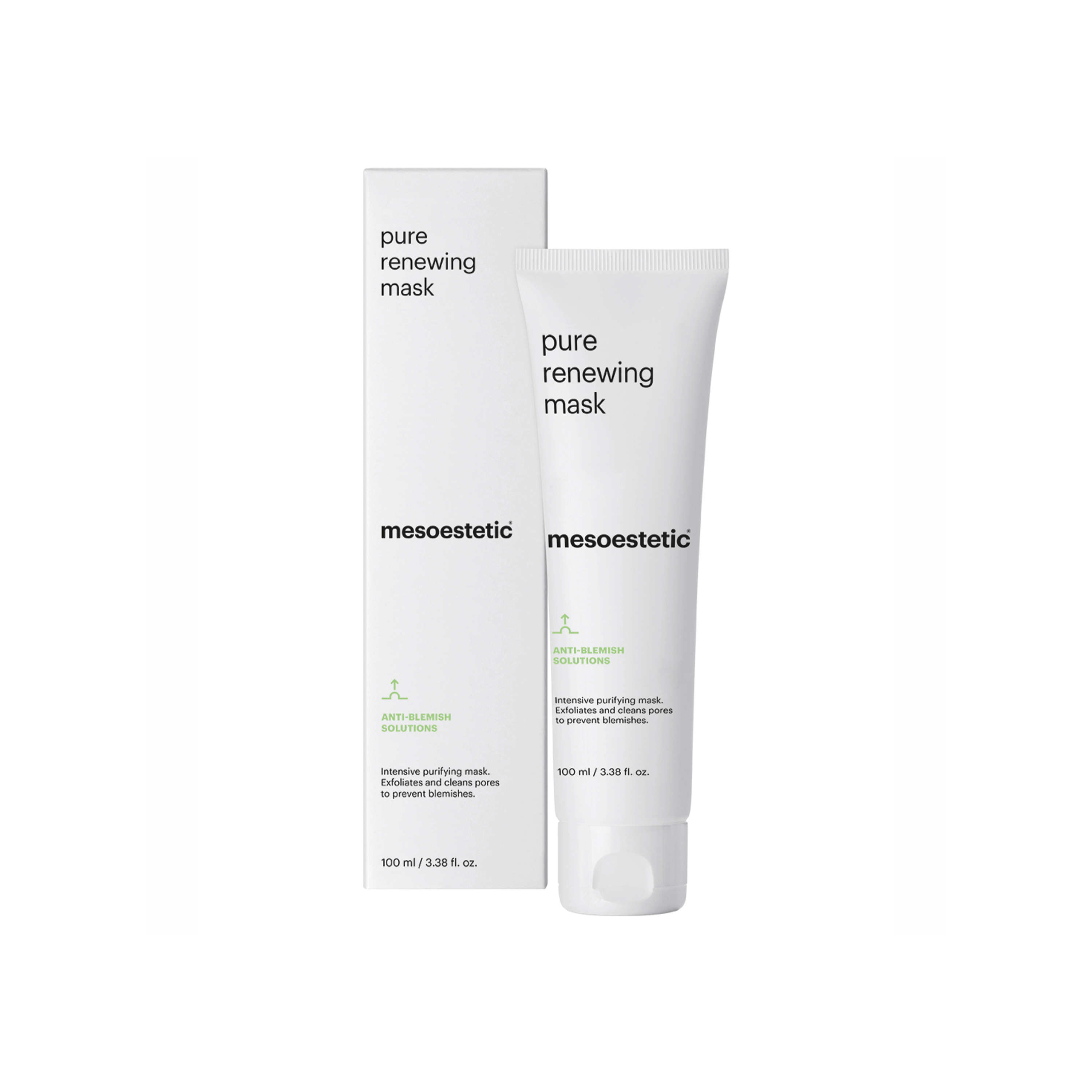 Mesoestetic Pure Renewing Mask Rensende Ansigtsmaske Ansigtsrens Med Mikrokorn Velegnet Til Uren Hud Akne 100 Effektiv Akne Behandling